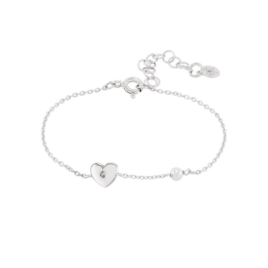 Joias BOW HAPPY Pulseiras | Pulseira Mini Me Daugther Heart Pearl