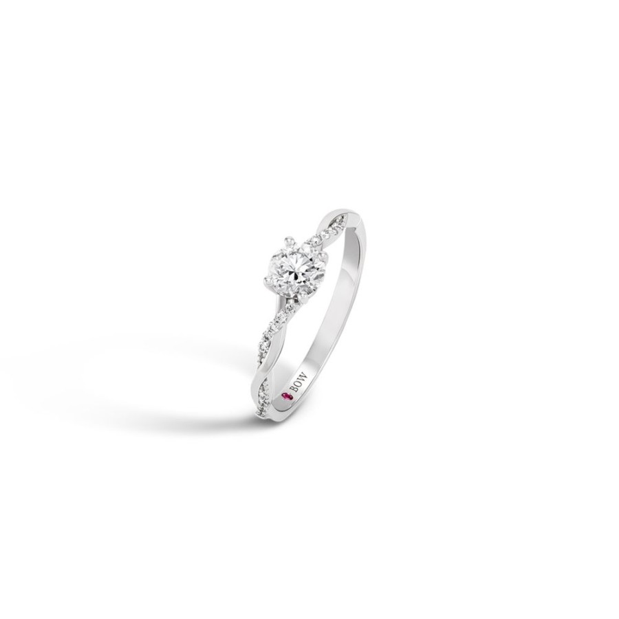 Noivado E Casamento BOW Diamantes | Anel N.22 Ouro 18K Topazio E Diamantes 0,09Ct