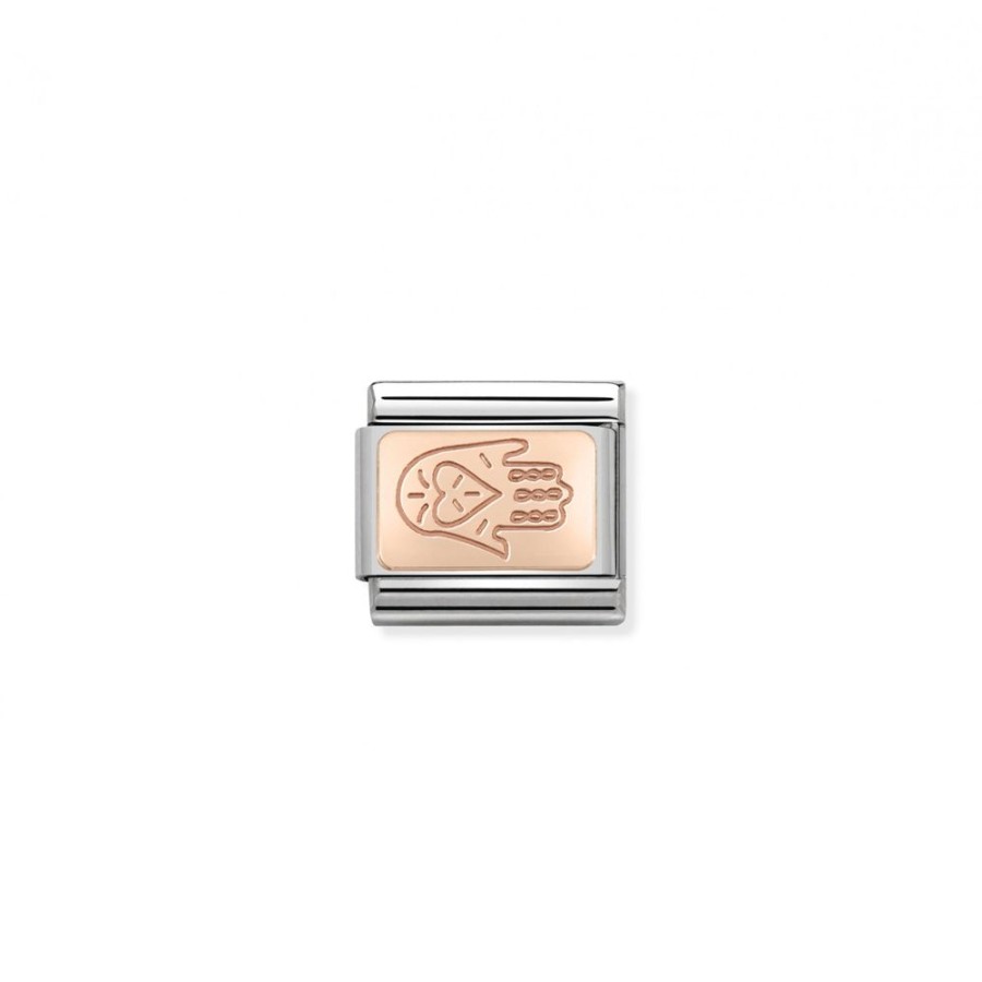 Joias NOMINATION Charms | Charm Link Mao De Fatima Rose Gold