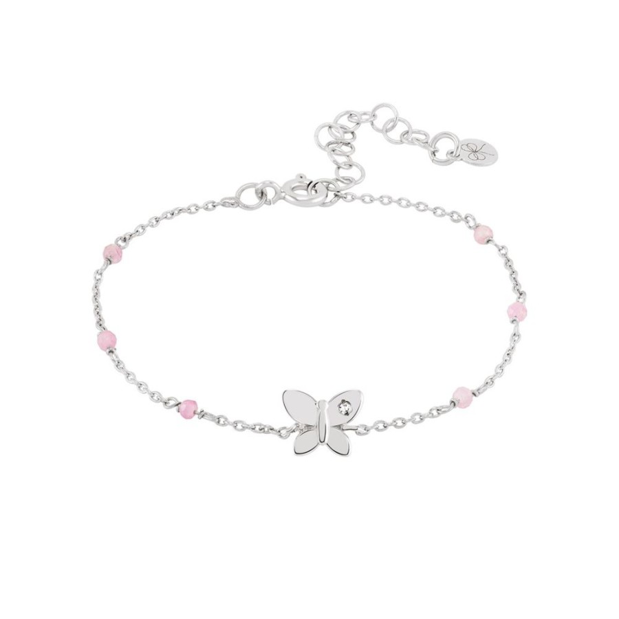 Joias BOW HAPPY Pulseiras | Pulseira Mini Me Daugther Pink Beads Butterfly